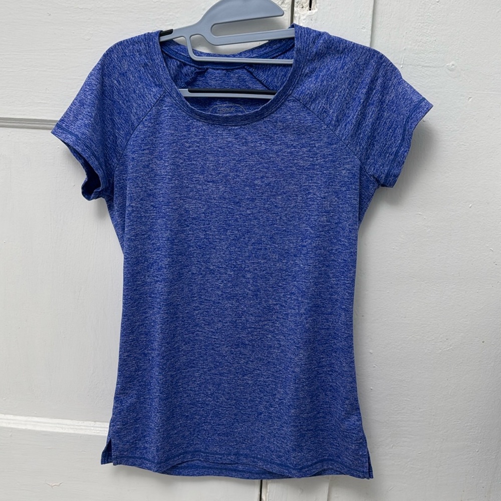 Oiselle lux crew neck tee shirt, blue size 2